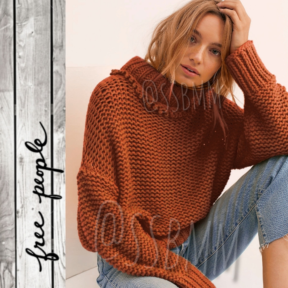 Free People🎁 Chunky Soft thick knit camel sweater